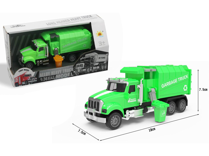 Alloy Pull Back Sanitation Vehicle With Sound And Light(Sanitation Vehicle)