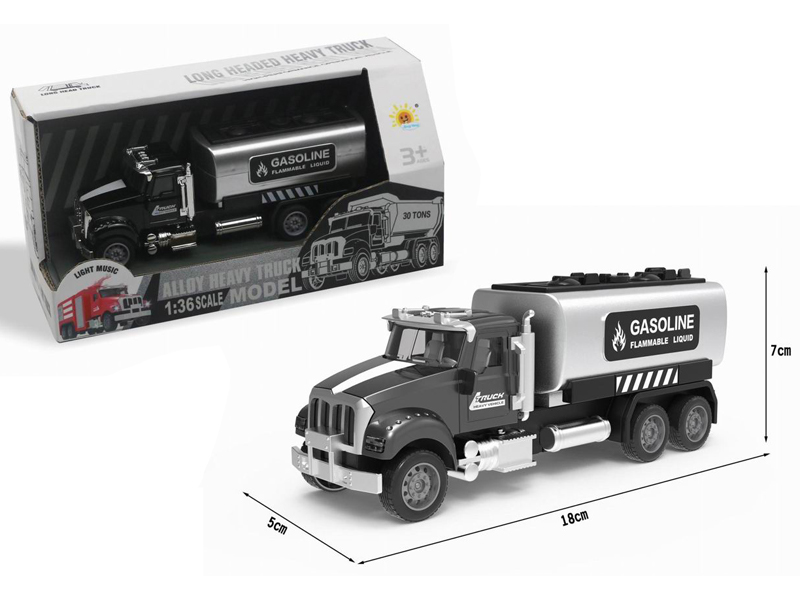 AlloyPull Back Oil Tank Truck With Sound And Light