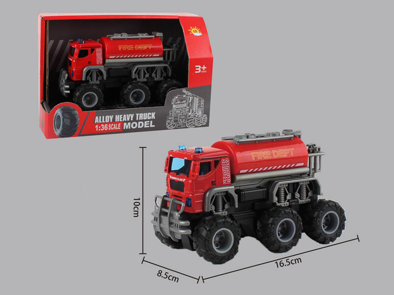Alloy Dual Friction Off Road Fire Truck (Sprinkler)