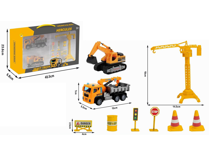 Pull Back Engineering Vehicle Set