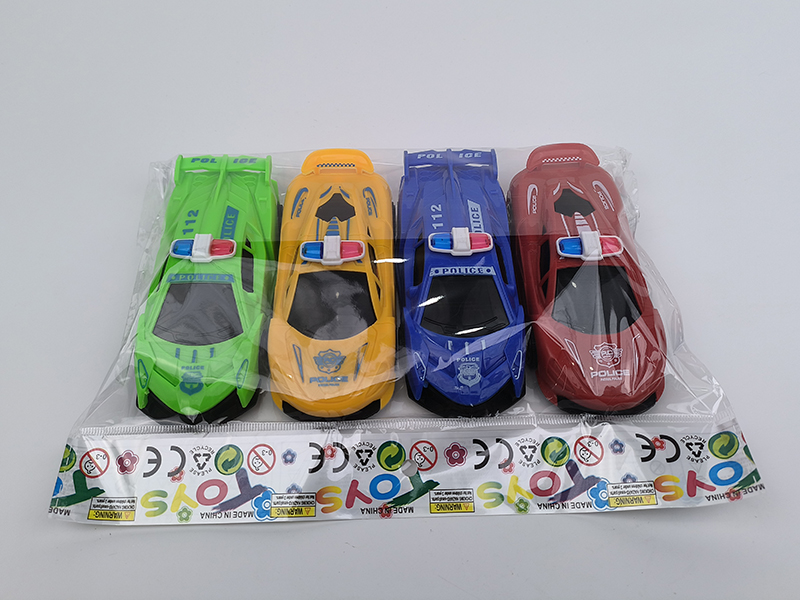 Pull Back Police Cars 4pcs