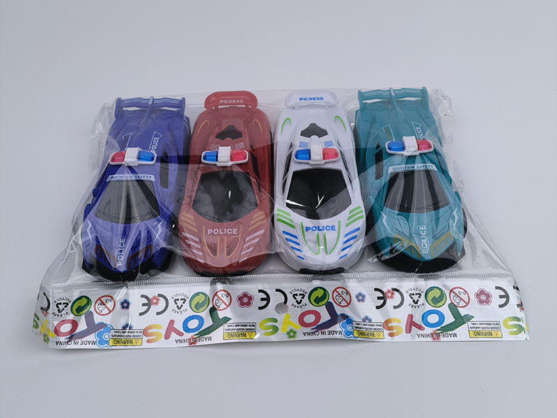 Pull Back Police Cars 4pcs