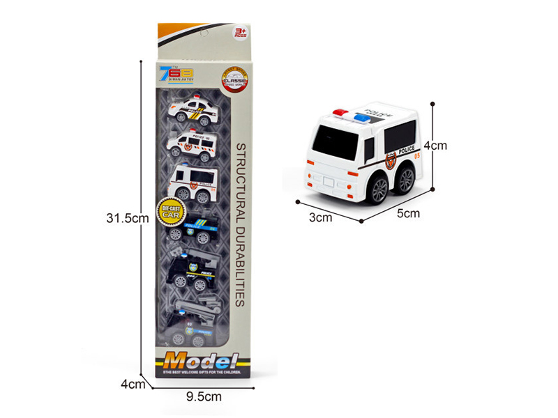 Pull Back Alloy Police Car