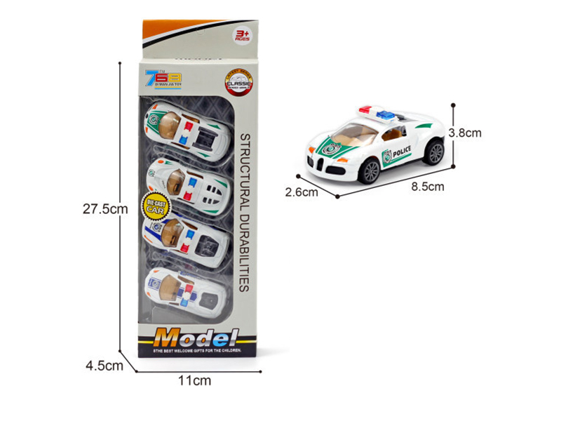 Pull Back Alloy Police Car