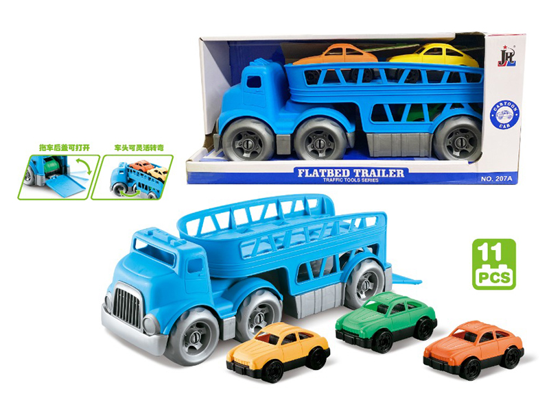 11PCS Building Block Trailer Toy
