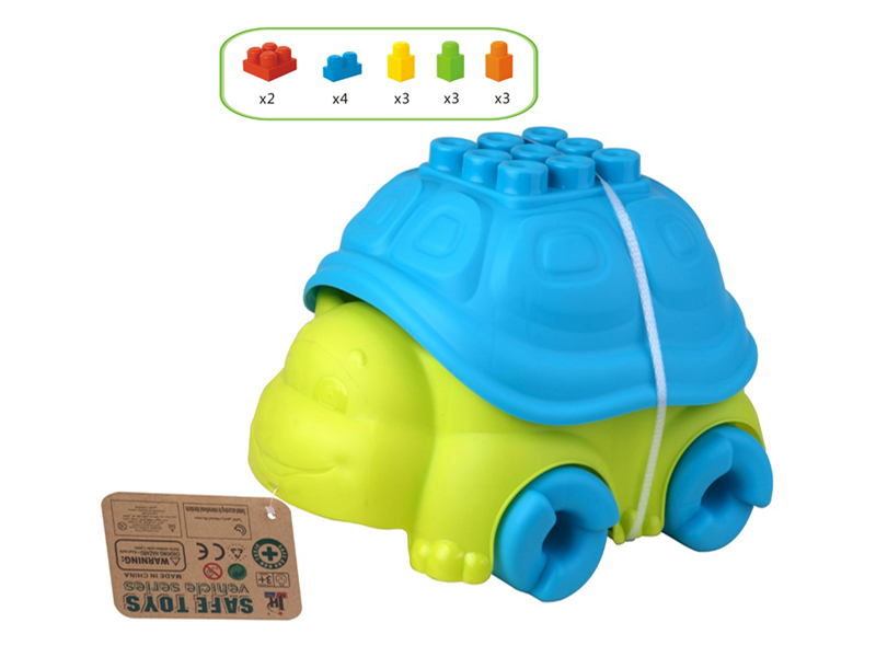15PCS Building Block Turtle Cart Toy