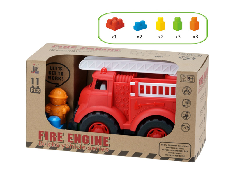 11PCS Building Block Fire Engine Toy