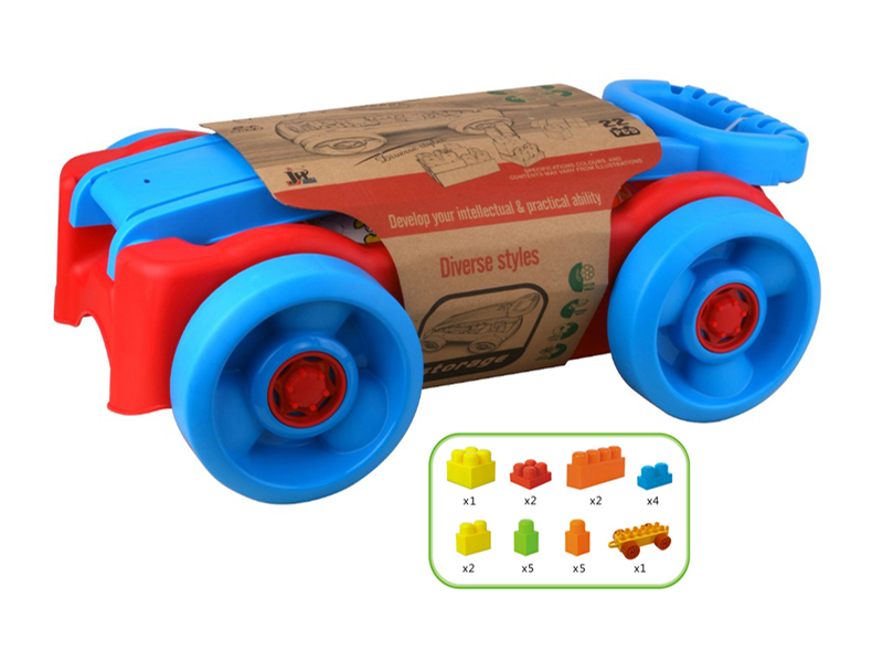 22PCS Building Block Wheelbarrow Toy
