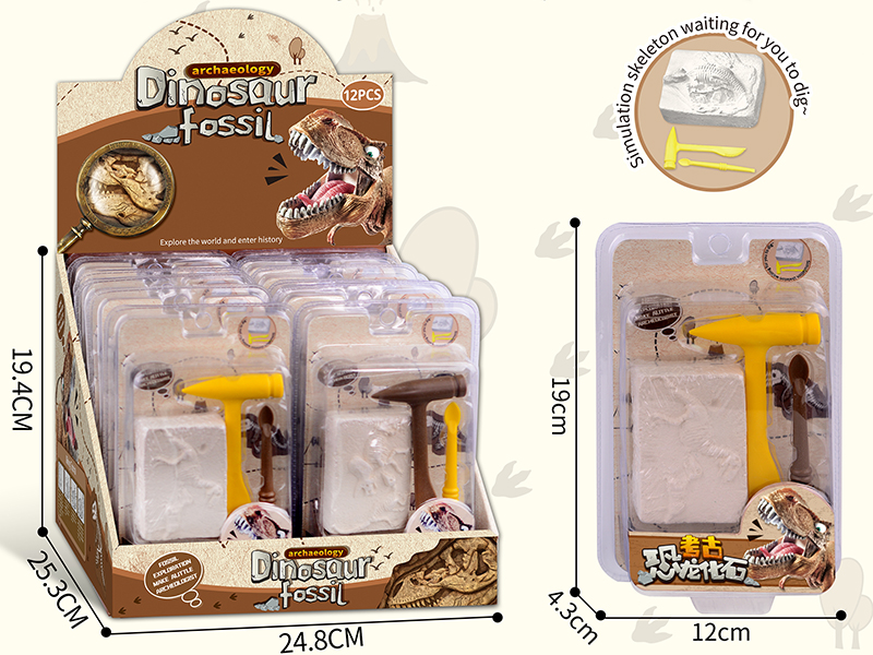 Dinosaur Fossil Archaeological Dig Set 12pcs