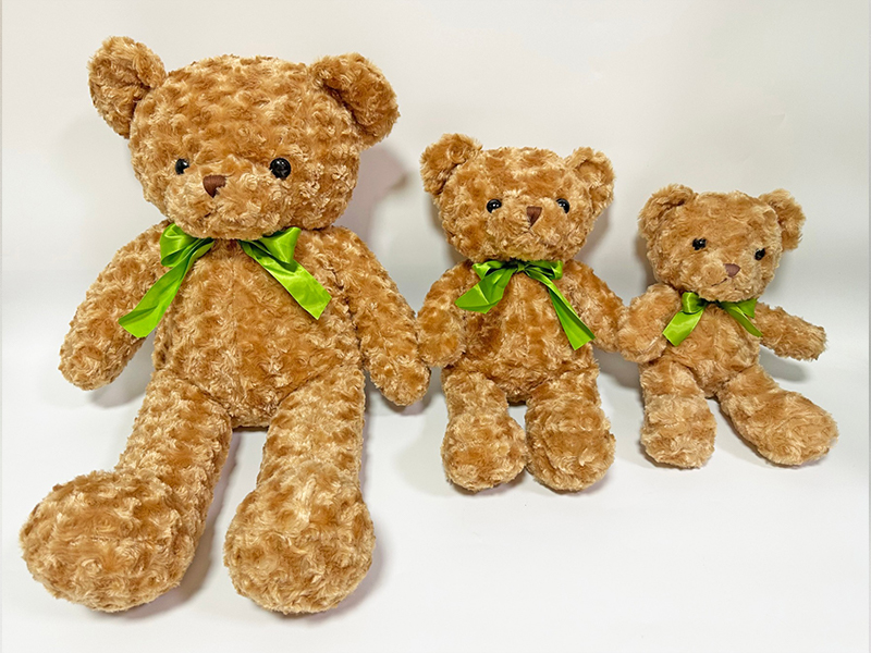 70CM Plush Brown Twisted Ribbon Bear