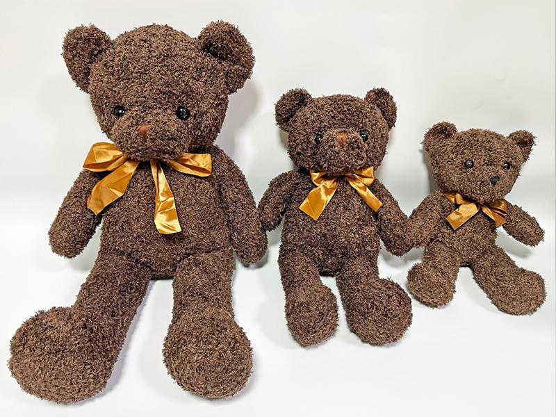 50CM Plush Deep Brown Seaweed Ribbon Bear