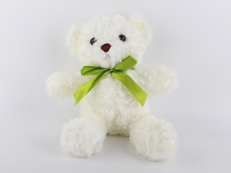 33CM White Plush Bow Tie Teddy Bear