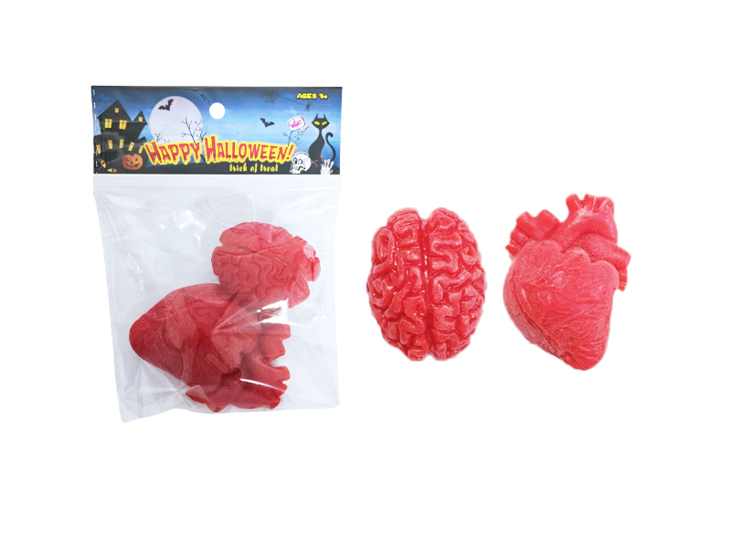 TPR Brain + Heart Halloween Toy 2pcs