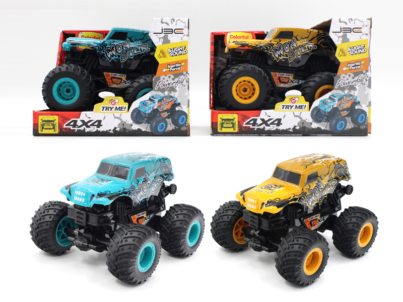 Friction Bigfoot Monster Stunt Translucent Car With Music