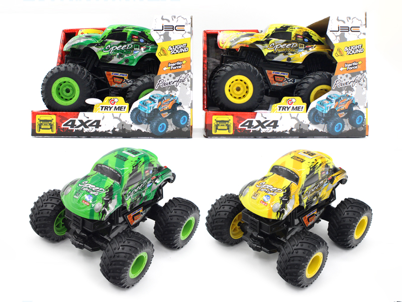 Friction Bigfoot Monster Stunt Translucent Car With Music