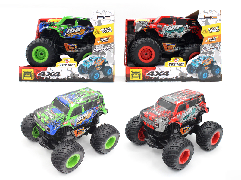 Friction Bigfoot Monster Stunt Translucent Car With Music