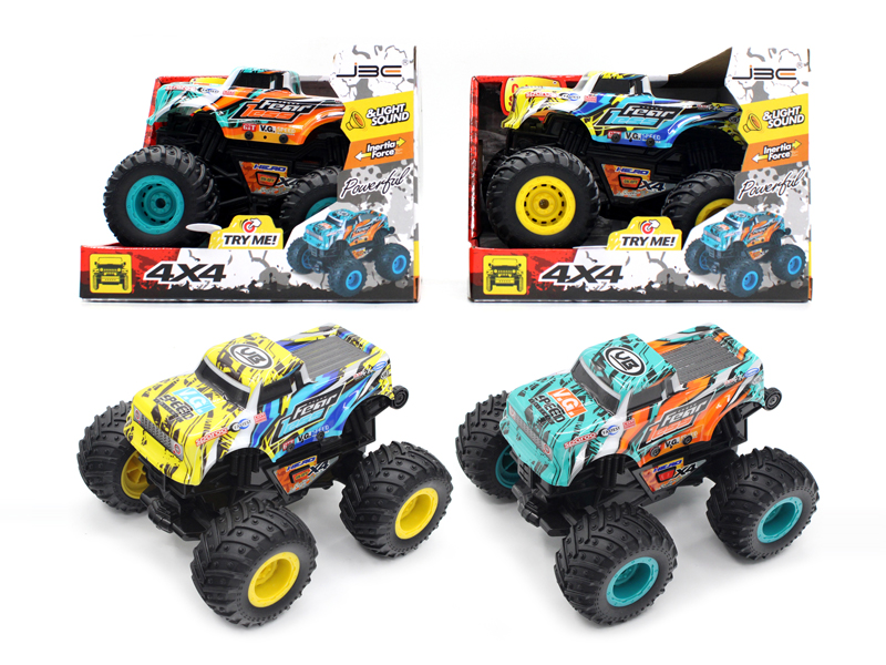 Friction Bigfoot Monster Stunt Translucent Car With Music