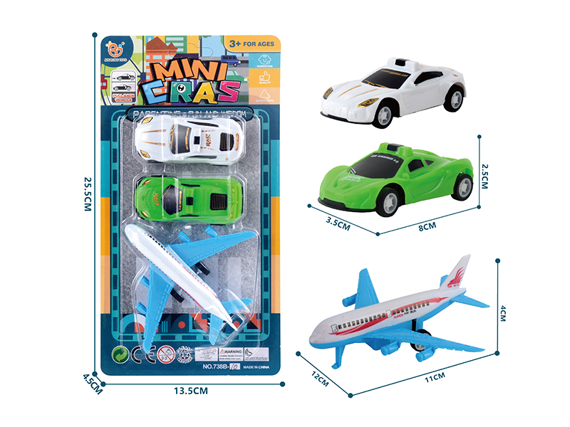 Pull Back Airplane Race Cars Set