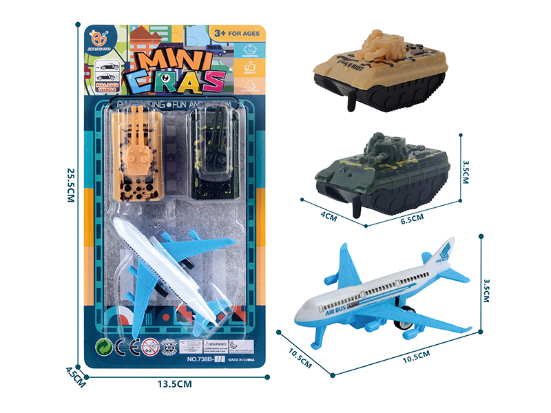 Pull Back Airplane Tanks Set