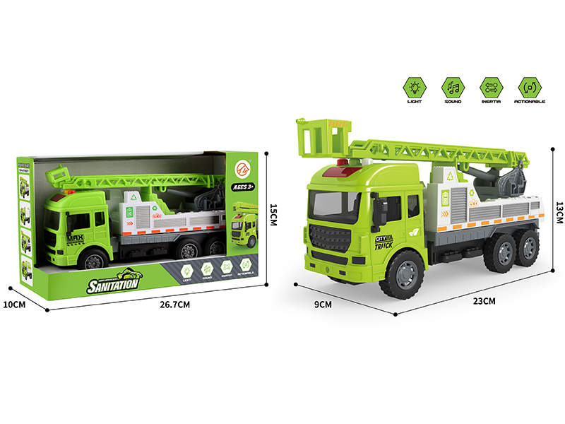 Friction Aerial Ladder Truck  With Sound And Light