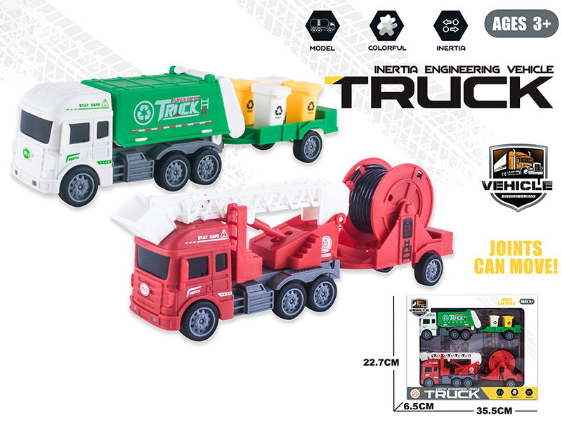 Friction Engineering Truck Sanitation Truck + Ladder Truck
