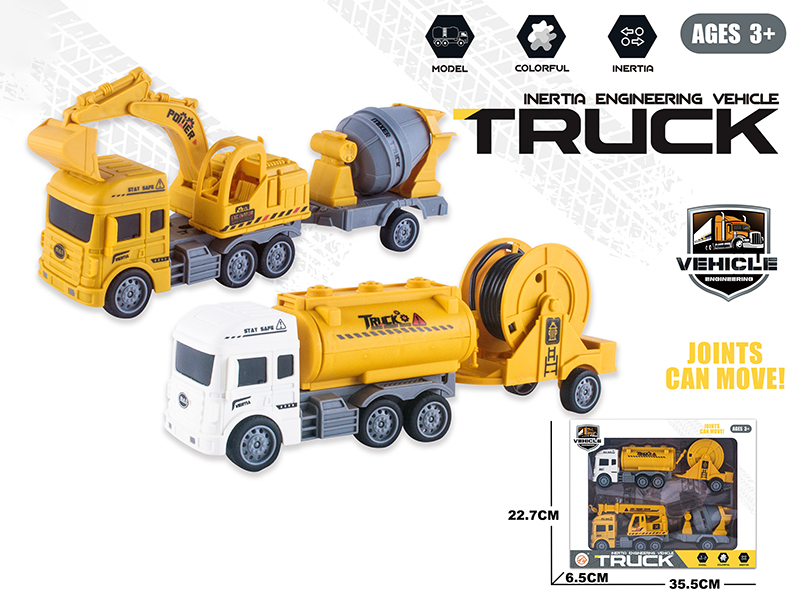 Friction Engineering Truck Excavator + Oil Tank Truck