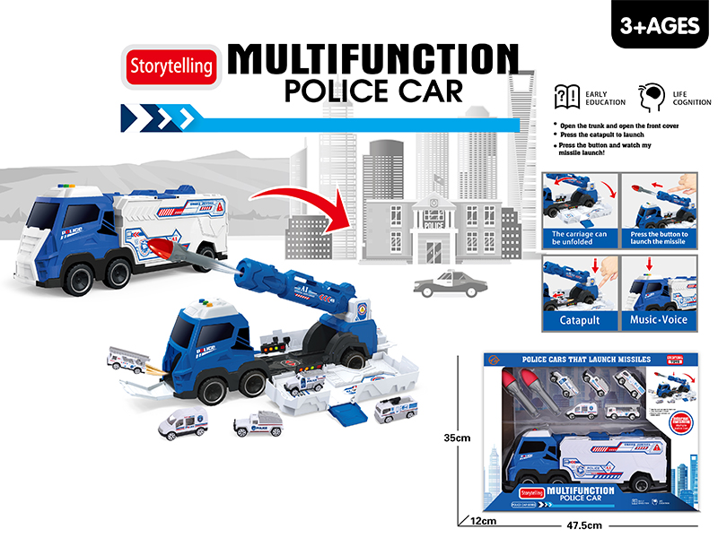 Multifunctional Friction Police Car With Sound And Light