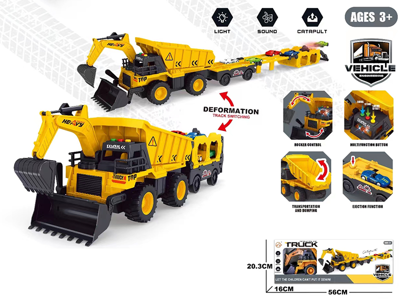 Friction Engineering Truck With Sound And Light(Transformation,Ejection)