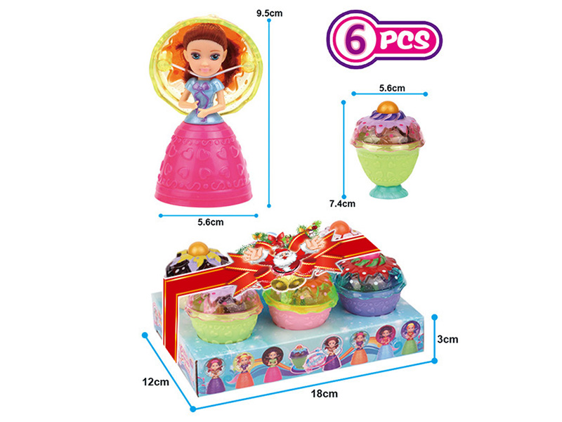 Christmas Mini Cup Cake Doll(6pcs)