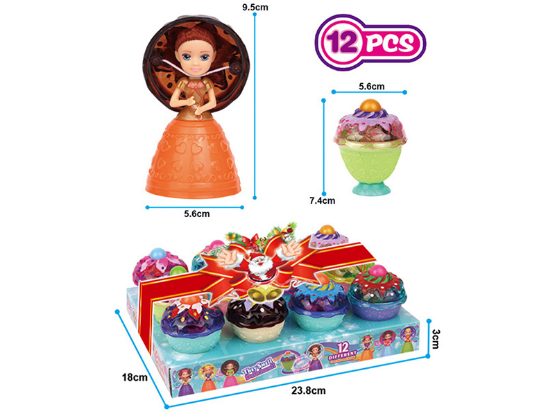 Christmas Mini Cup Cake Doll(12pcs)