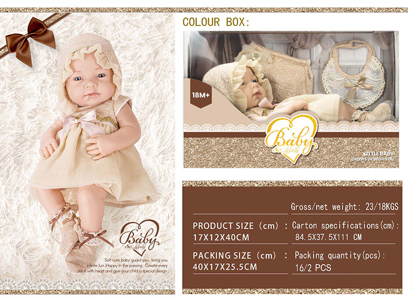 15 Inch Baby Doll With Skirt,Bib