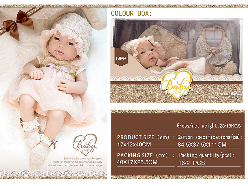 15 Inch Baby Doll With Skirt,Bib
