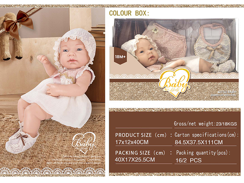 15 Inch Baby Doll With Skirt,Bib