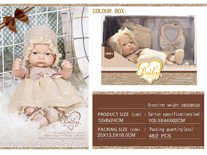 10 Inch Baby Doll With Skirt,Bib