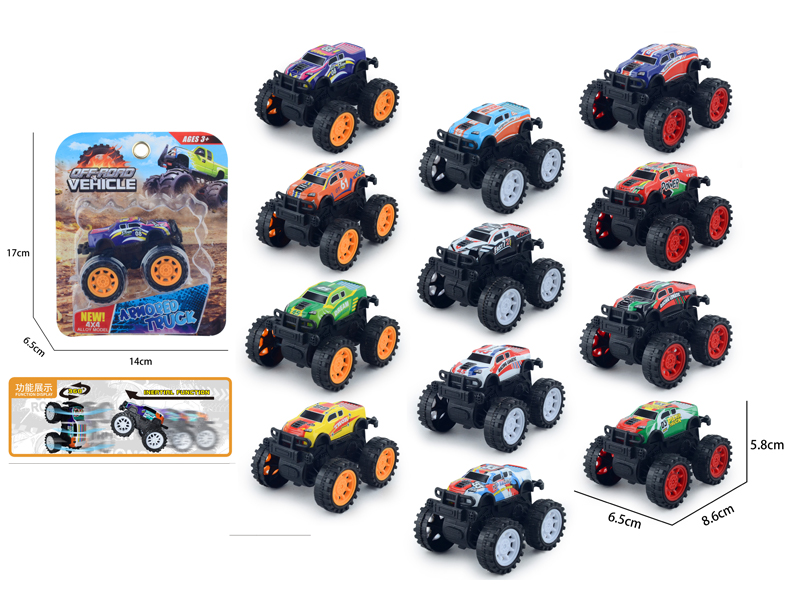 Friction Metal Wheeled Stunt Vehicle