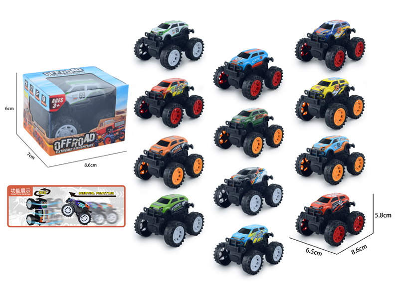 Friction Metal Wheeled Stunt Vehicle