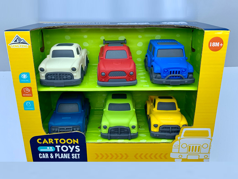 6PCS Slide Cartoon Car