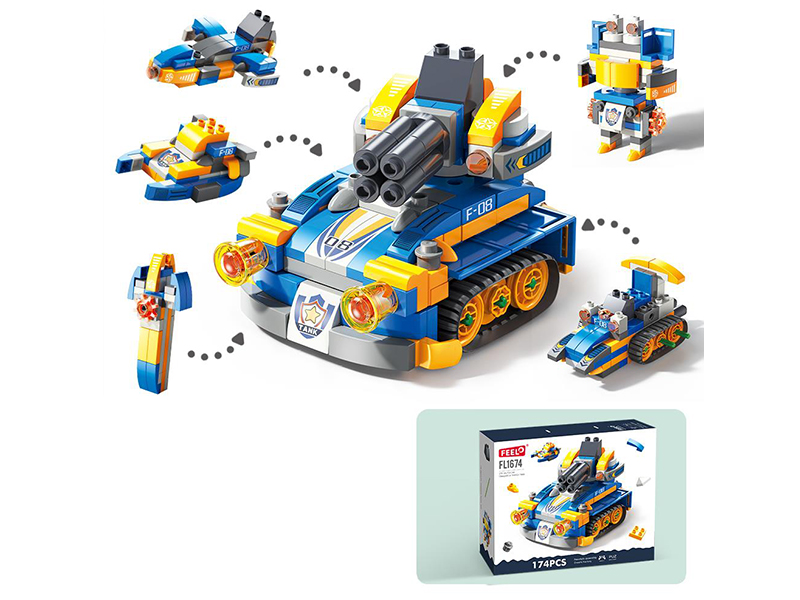 174pcs Building Block Changeable Battle Tank