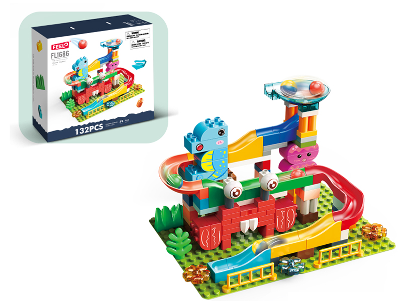 132+1pcs Marine Animal Slide Building Blocks