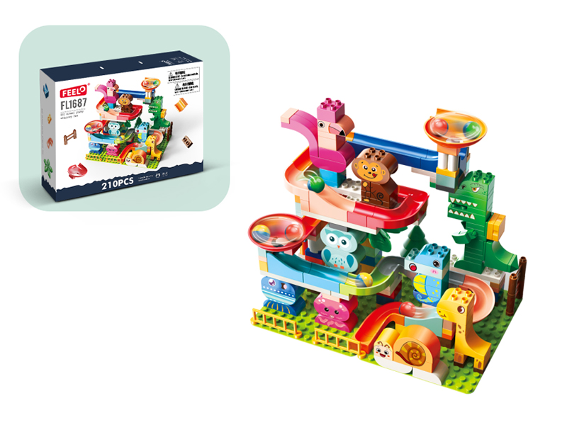 210+1pcs Marine Animal Slide Building Blocks