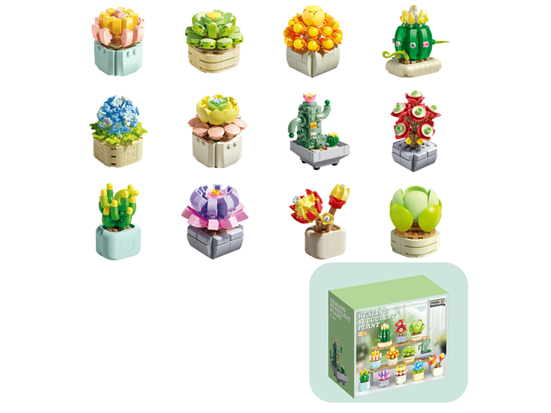 1097PCS Potted Succulent Building Blocks