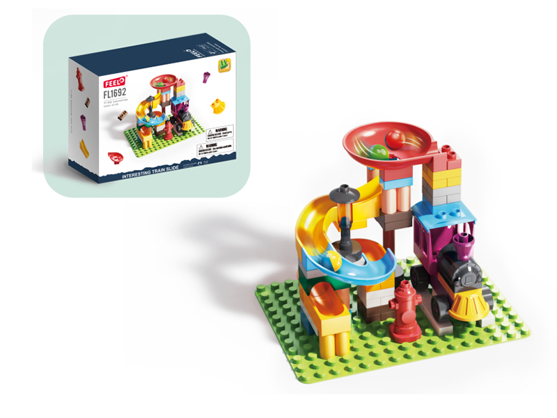 77pcs Train Slide Building Blocks