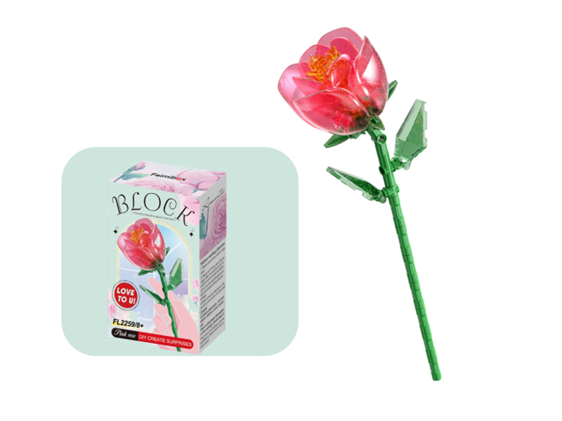 67PCS Pink Rose Building Blocks