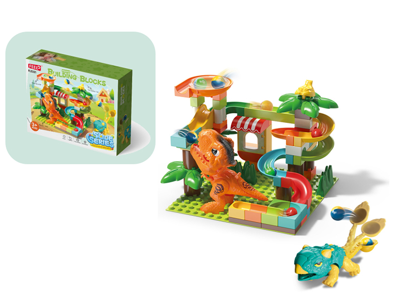 78pcs Dinosaur Ejection Slide Building Blocks