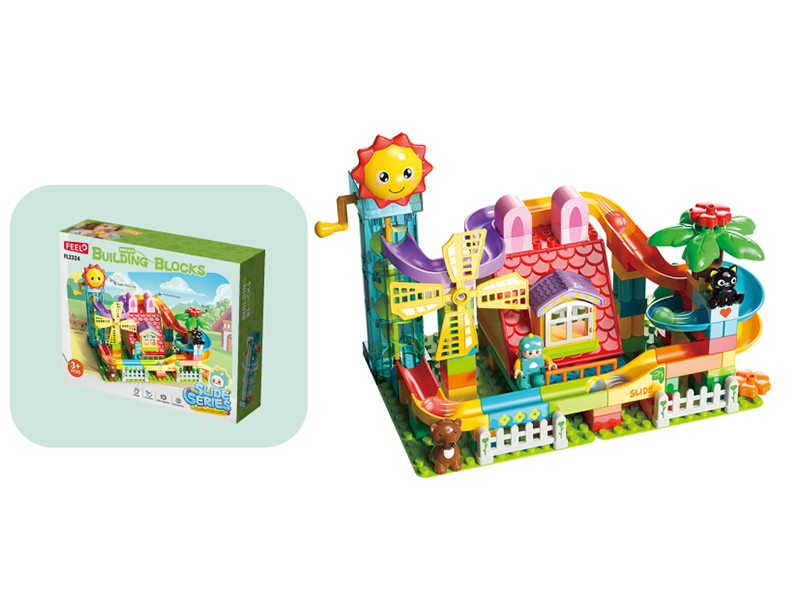 118pcs Electric Rabbit House Slide Building Blocks