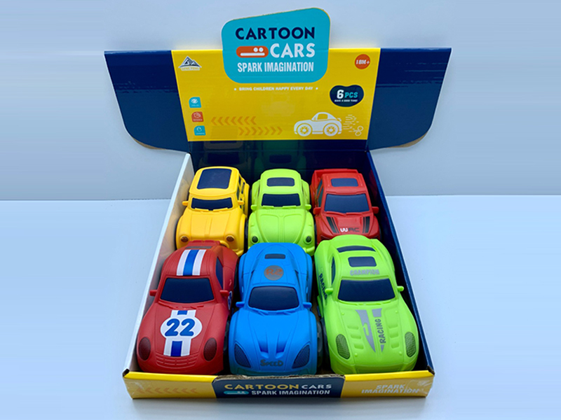 6PCS Friction Cartoon Car