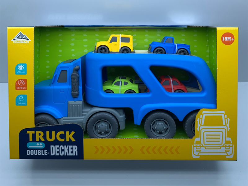 Slide Head Transport Vehicle +4 Cartoon Cars