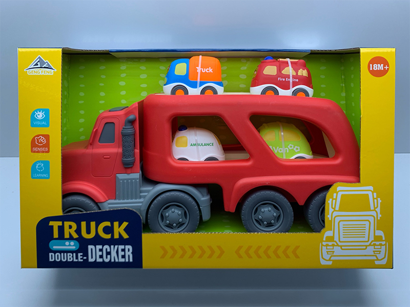 Slide Head Transport Vehicle +4 Cartoon Cars