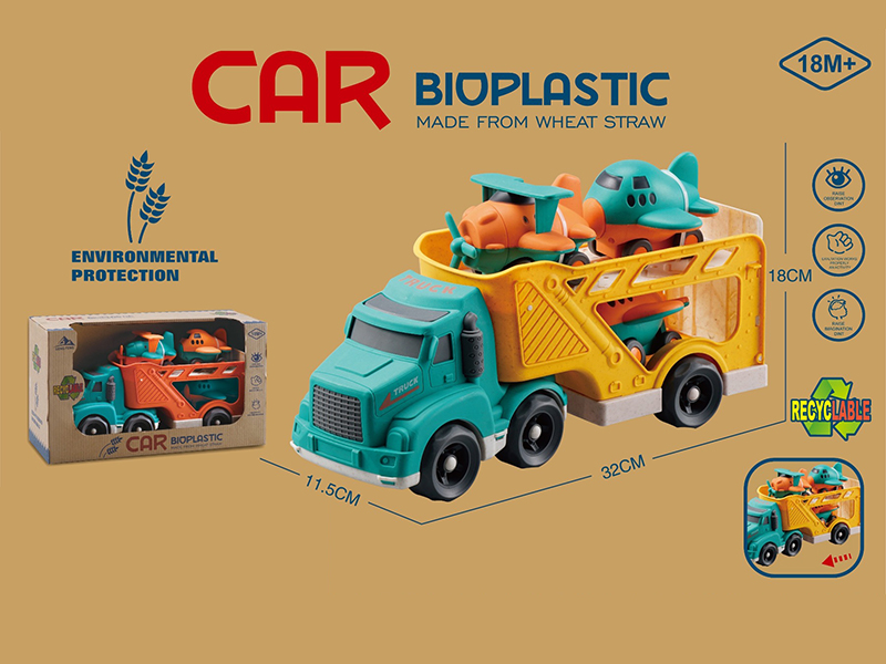 Slide Head Transport Vehicle  With Light And Sound+3PCS Slide Planes