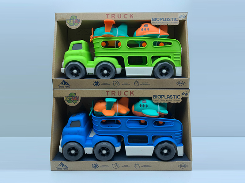 Slide Head Transport Vehicle  With Light And Sound+2PCS Slide Planes